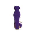 thumbnail image 2 of BLISSFUL STEP Women's Shoes Faux Suede Ankle Strap Open Toe High Chunky Heel Platform Sandals Purple 8, 2 of 7