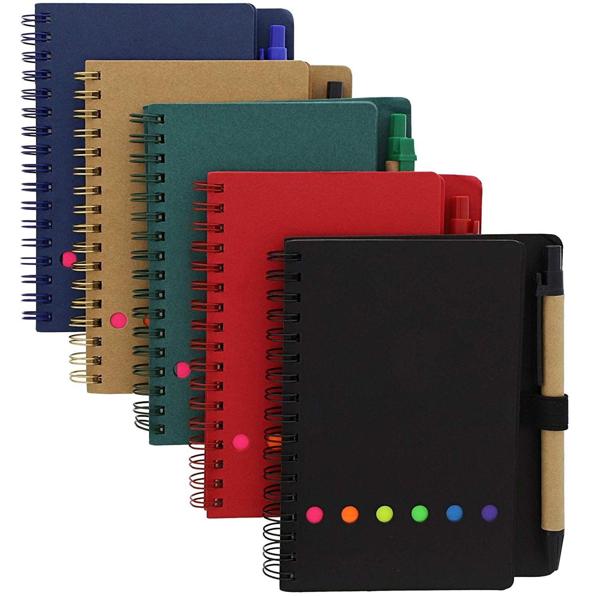 5 Packs Kraft Spiral Mini Notebooks Notepads Note Book Pad ...