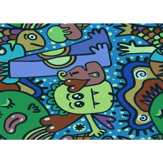 Ahgly Company Indoor Rectangle Patterned Mint Green Area Rugs, 2' x 5'