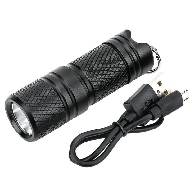LEDTERNA LED Recargable PortáTil, Llavero De aleación De Aluminio Con Cable USB, Para Acampar Ideal, Senderismo Y Actividades Nocturnas