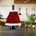 thumbnail image 2 of LOLIPPYY Christmas Wine Bottle Cover with Plush Sequin Santa Dress, Holiday Wine Bag for Christmas, New Year, Wedding Party Decor, 2 of 10