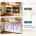 thumbnail image 4 of Purple Ombre Botanical Cabinet Curtain 35"Wx35"L,Dustproof Under Sink Skirt W/ Self Adhesive Tape,Watercolor Country Pastoral Leaf Cabinet Curtain Cover for Kitchen Sink,Bathroom Vanity,Laundry Room, 4 of 9