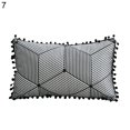 thumbnail image 2 of Opolski Simple Geometric Fringe Decorative Cushion Rectangle Tassel Soft Pillow Cover, 2 of 7