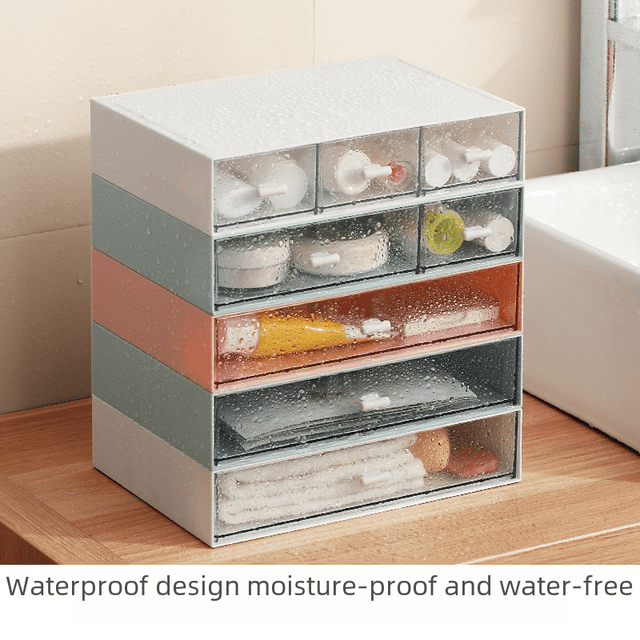 Caja de almacenamiento Caja de almacenamiento de escritorio tipo cajón Organizador de cosméticos Caja de almacenamiento de plástico Combinación Multicapa Apilable