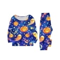 thumbnail image 3 of Matching Halloween Pajamas Set for Whole Family, Breathable Long Sleeve Halloween Family Pajamas with Moon Pumpkin Print, Fun Family Halloween Pajama Set Sleepwear, 3 of 6