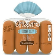 Alfaro's Artesano Brioche Hot Dog Buns, No High Fructose Corn Syrup, 8 Buns, 13.5 Ounce Pack