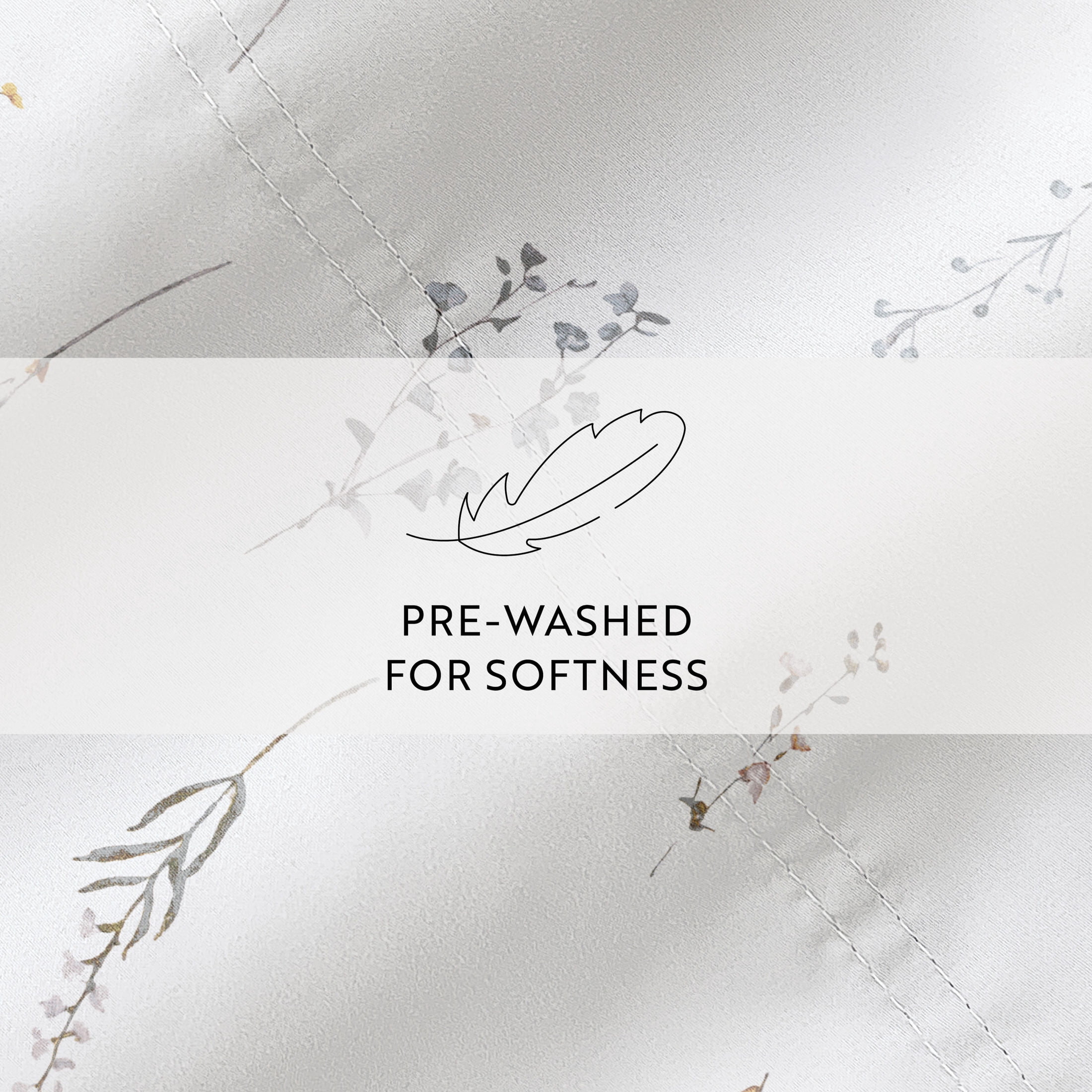 Noble Linens 4 Piece 300TC Cotton Printed Sheets, Wild Garden White, California King