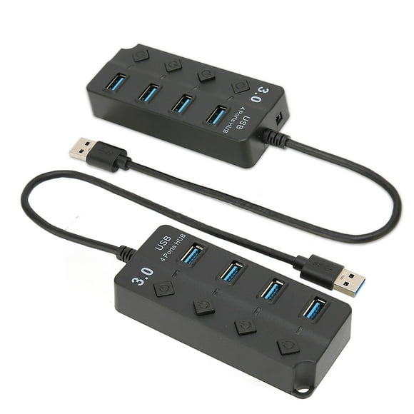 Divisor USB 4 Puerto 3.0, Conexión Fácil de Compatibilidad Fácil Conexión USB 3.0 Indicador LED USB3.0 4 Puertos para el Disco U