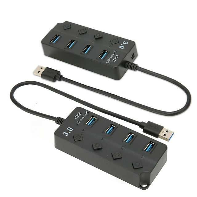 Divisor USB 4 Puerto 3.0, Conexión Fácil de Compatibilidad Fácil Conexión USB 3.0 Indicador LED USB3.0 4 Puertos para el Disco U