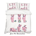 thumbnail image 2 of 3D Cartoon Pink Rabbit Funda de edredón Juego de ropa de cama Fundas de almohada 68, 2 of 2