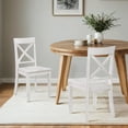 thumbnail image 6 of Duhome Solid Wood Dining Chair Set of 2, Cross Back Design, Comfortable and Durable for Dining Room,White, 6 of 7