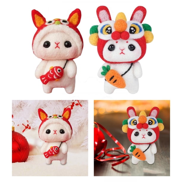 Muñeca de fieltro,Muñeca de animales de fieltro de fieltro de ,Inicio de manualidades con herramientas básicas,Hacer una estera de espuma de fieltro manual,Pequeño regalo Estilo B Soledad Muñeca de fieltro