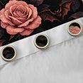 thumbnail image 4 of Homewish Rose Bat Kitchen Curtains for Girls, Tropical Blossoms Black Out Curtains Pack of 2 (42x63 Each), Black Dusty Pink, 4 of 5