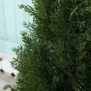 DR.Planzen Artificial Cedar Tree 2 Pack 3 ft Outdoor Artificial Topiary Cedar Plants Fake Tree UV Rated Potted Plants for Porch Decor Faux Pine Tree for Perfect Housewarming Gift