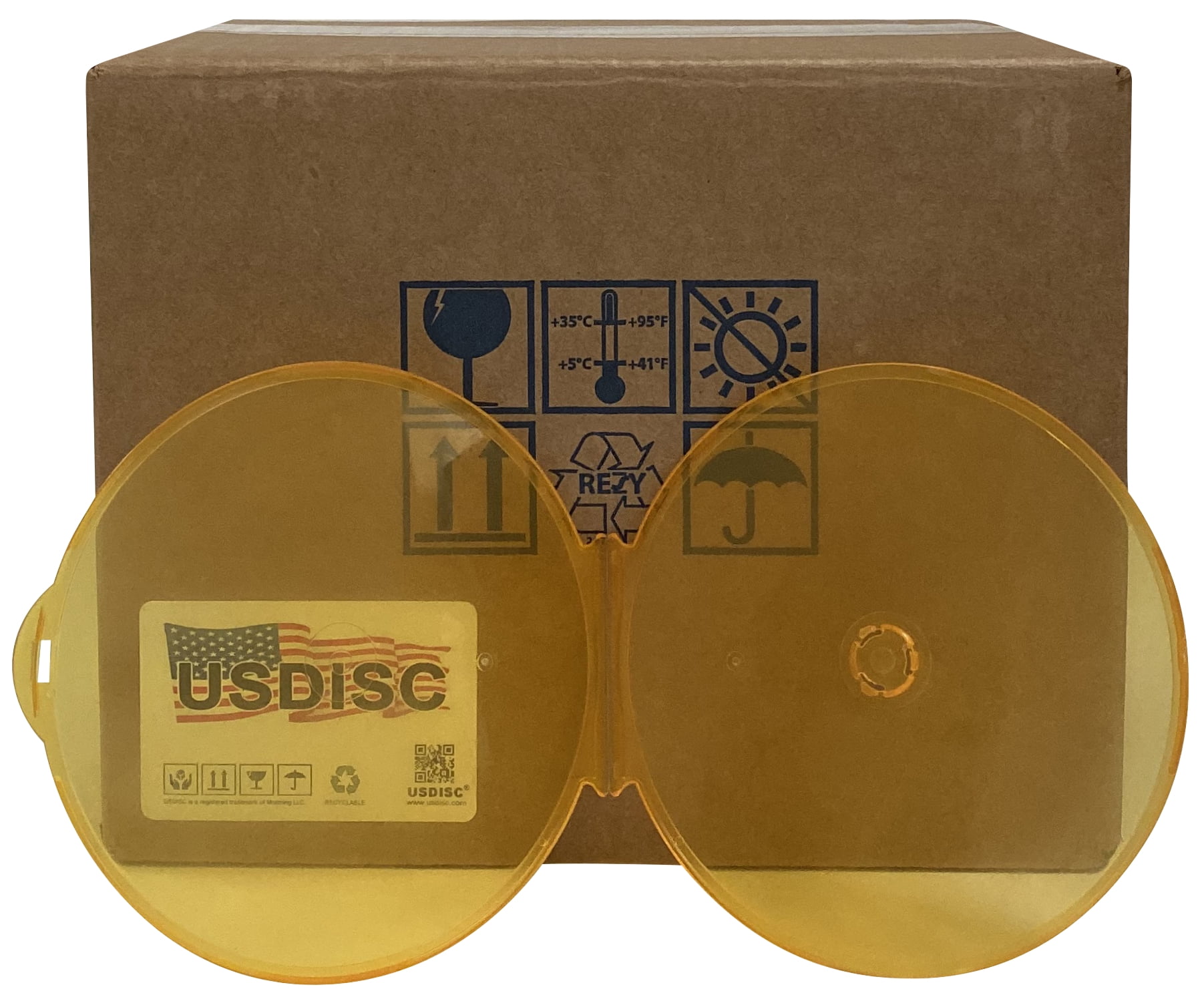 USDISC Clamshell Cases, Single 1 Disc, Multicolor, Pack Of 25