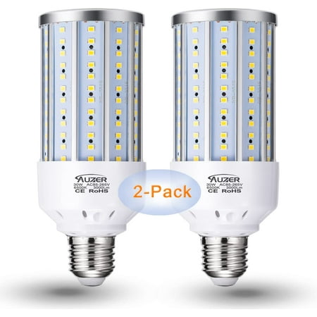 

2-Pack | 30W (200W Equivalent) E26 Standard Base LED Corn Light Bulb for Garage Factory Warehouse Street Lamp Post Lighting Barn Porch Backyard Garden 6500K Daylight 85V-265V