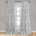 thumbnail image 5 of Ambesonne Black and White Curtains, Sketch Art, Pair of 28"x84", Black White, 5 of 5