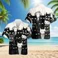 thumbnail image 2 of Netecom Gangster Cat Hawaiian Shirt for Men, Street Style, Button Down Summer Beach Short Sleeve, S-5XL, 2 of 6