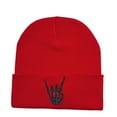thumbnail image 5 of Quivnbaro Halloween Knit Hat with Skull and Finger Embroidery Warm Winter Beanie for Men and Women, 5 of 13