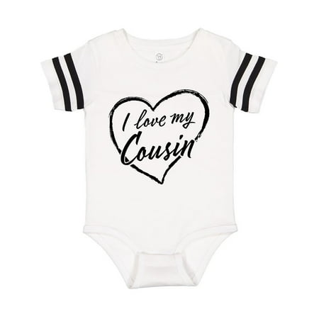 

Inktastic I Love My Cousin in Black Chalk Heart Gift Baby Boy or Baby Girl Bodysuit