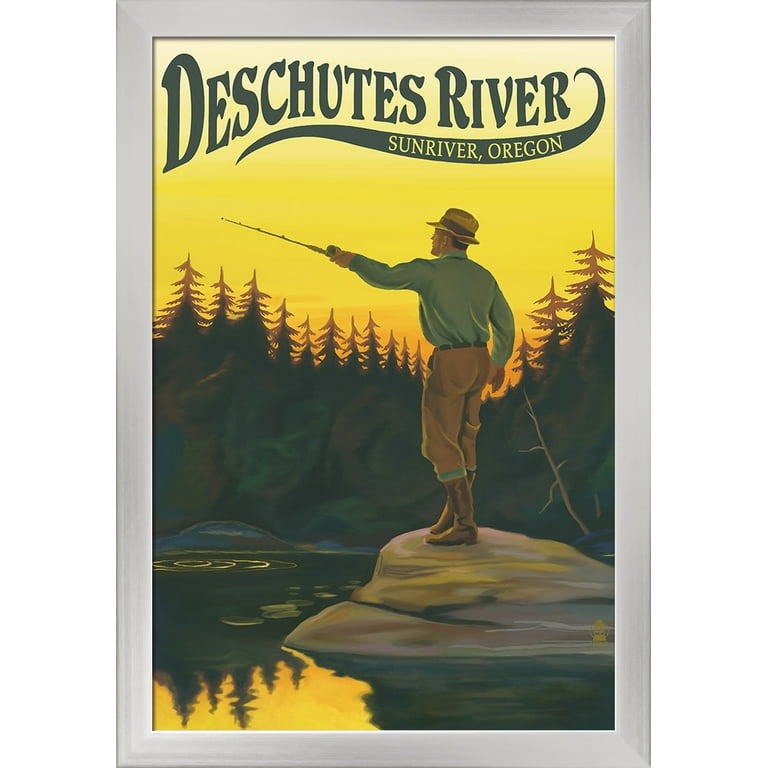 Deschutes River, Sunriver, Oregon - Fly Fishing Scene - Lantern
