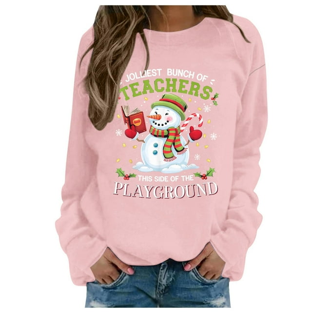 EHQJNJ Sweat à Fermeture Éclair Femme Joyeux Noël Chandail en Molleton Femme dans Mon Pull de Noël Drôle Arbre de Noël Graphique Pull Décontracté Haut Rouge Col Rond Chandail en Molleton Femme