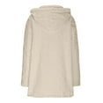 thumbnail image 5 of QSAWXQZ Jacquard Fuzzy Mid Length Coat for Women Long Sleeve Hooded Button Down Warm Outerwear Cardigan Jacket Beige 4XL, 5 of 8
