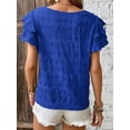 thumbnail image 3 of Mengpipi Womens Ruffled Short Sleeve Top Casual Summer Embossed Texture Shirt S-XL, 3 of 4