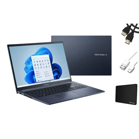 ASUS Vivobook Laptop, 15.6” FHD Touchscreen Laptop, Intel Core i7-1255U, 16GB RAM, 1TB M.2 PCIe SSD, Backlit Keyboard, Bluetooth 5, Wi-Fi 6, Windows 11 Home, Quiet Blue + Tigology Accessories