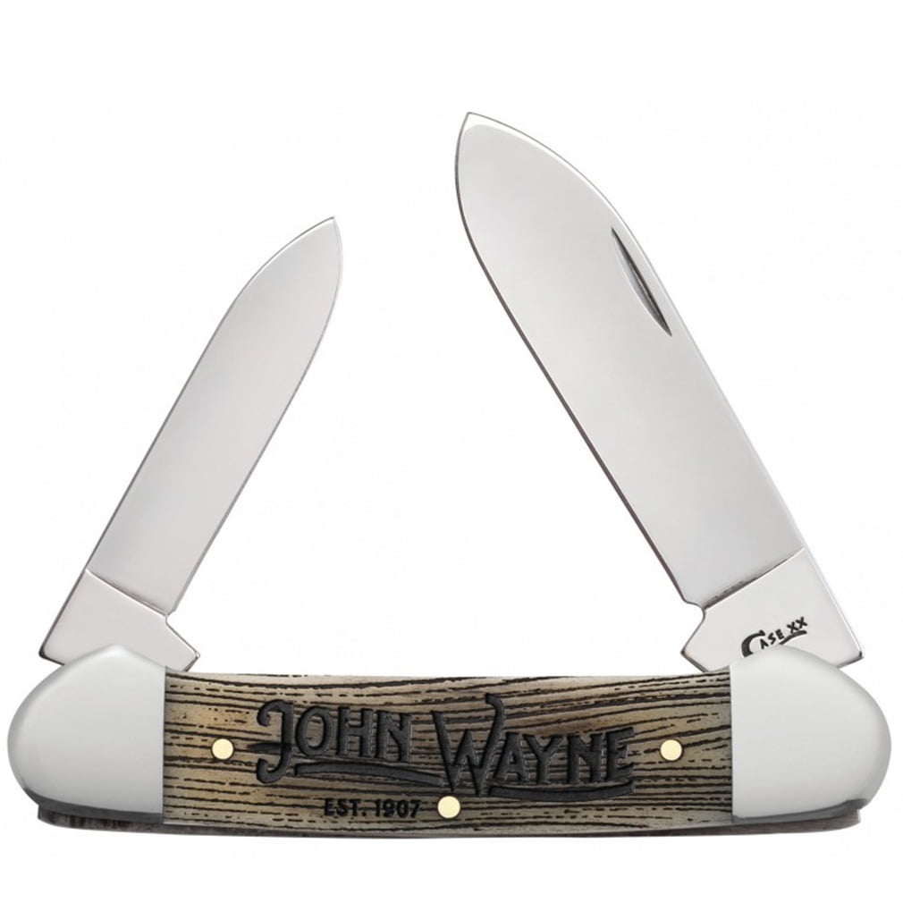 WR Case XX Pocket Knife 10706 JOHN WAYNE NATURAL BONE CANOE W/COLOR WASH(62131 SS)