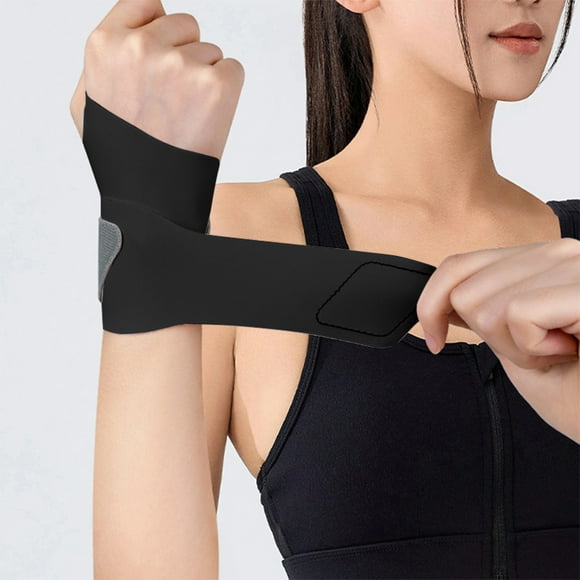 Wrist Brace Support | Sports Gym Workout Stabilizer | 360° Wrap | Tendonitis & Carpal Tunnel Relief | Breathable Mesh | Unisex | Adjustable Fit | Black Gray Pink Yellow | 39x7cm | 1 Piece
