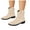 Beige, variant on Cowboy Boots for Women Fashion Suede Low Chunky Heel Slip On Mid Wide Calf Booties