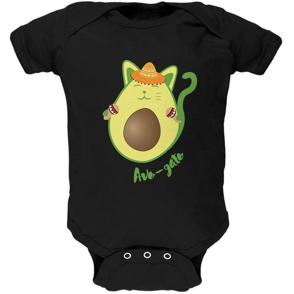 Cinco De Mayo Avogado Avocato Avocado Cat Spanish Soft Baby One Piece Black 0-3 M
