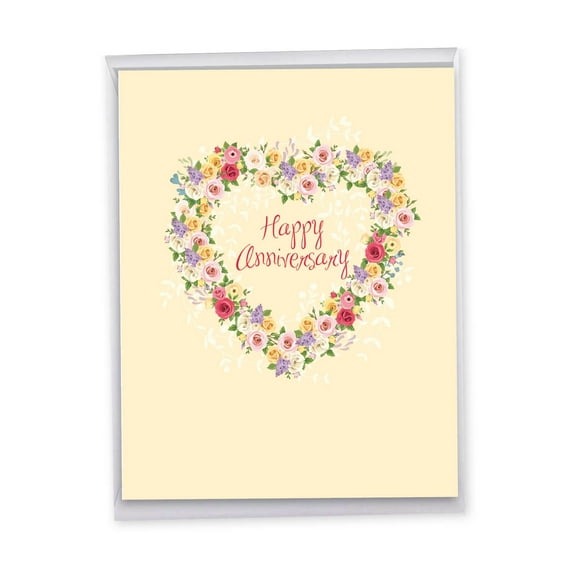 1 Big Anniversary Card (8.5 x 11 Inch) - Heartfelt Wishes - NobleWorks