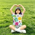 thumbnail image 4 of Grblisyd Back to School Girls 2 Piece Summer Outfits 5-14y Kids Short Sleeve T-shirt and Elastic Waist Shorts Sets, 4 of 5