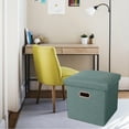 thumbnail image 1 of Caja de juguetes de almacenamiento plegable, reposapiés pecho, banco, muebles para habitación de niños, dormitorio, sala de Verde Macarena Otomana de almacenamiento plegable, 1 of 8