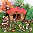 thumbnail image 4 of Figuras de acción de animales de granja de Oenux, simulación de aves de corral, caballo, vaca, gallina, personal del zoológico, juguete para niños, regalo de Navidad, 4 of 5