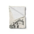 thumbnail image 2 of Italy Soft Flannel Fleece Throw Blanket, Vintage Verona Italy City of Romeo and Juliette Old Historic Buildings Image, Cozy Plush for Indoor and Outdoor Use, 60" x 80", Ivory and Black, by Ambesonne, 2 of 5