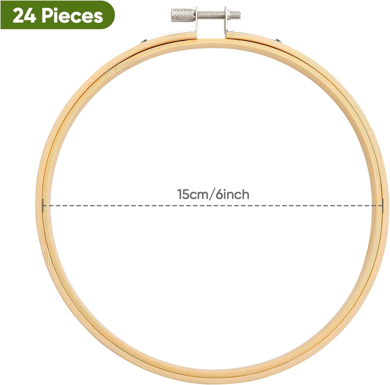 24 Pieces 6 Inch Embroidery Hoops Bulk, Cross Stitch Hoop Ring for Needlework Art Craft and Wall Decoration