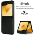 thumbnail image 2 of Magnetic for Samsung Galaxy Z Flip 6 PU Leather Case, [Compatible with Mag-Safe] PU Leather Hard PC Shell Slim Durable Shockproof Protective Phone Case Cover for Samsung Galaxy Z Flip 6, Black, 2 of 12