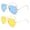 Blue+Yellow, variant on Polarized Sunglasses UV400 Protection Stylish Metal Frame Retro Sun Glasses for Men and Women Pink
