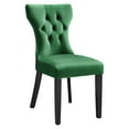 thumbnail image 3 of Modway Silhouette Performance Velvet Dining Chairs - Set of 2 in Emerald, 3 of 9