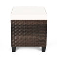 thumbnail image 5 of Patiojoy 2 Piece Outdoor Patio Rattan Ottoman Cushioned Wicker Stools, 5 of 7