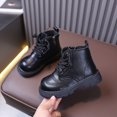 thumbnail image 2 of WXFAZCVU Toddler Girls Boots Round Toe Side Zipper Lace Up Work Boots Dress Party Shoes Size 13.5, 2 of 4