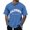 Blue, variant on Men's Oversized Summer Crew Neck Short Sleeve T-Shirt with City Print, Loose Casual, Raglan Sleeves with Pleats, 3D Printing, Polyester/Spandex
