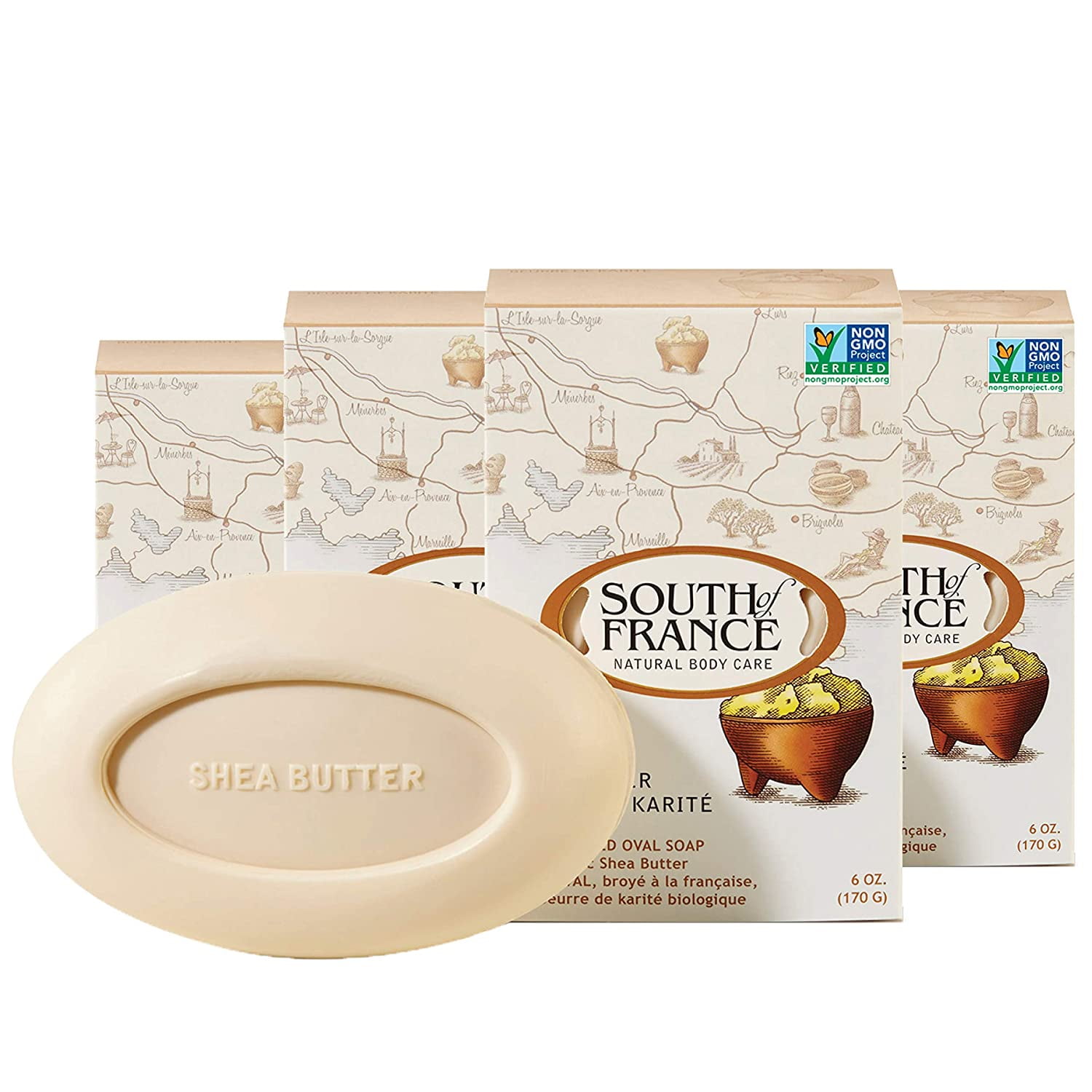 Shea Butter Clean Bar Soap by South of France Clean Body Care Triple