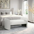 thumbnail image 7 of Meridian Furniture Peyton Cream Boucle Fabric Bench, 7 of 7