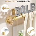 thumbnail image 3 of OLV 1" Single Curtain Rod Adjustable 30-60 Inch with Crystal Finials for Windows,Gold, 3 of 9