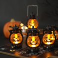 thumbnail image 3 of Halloween LED Hanging Pumpkin Lantern Light Ghost Lamp Candle Light Retro Small Oil Lamp Halloween Party Home Decor Horror Props, 3 of 4