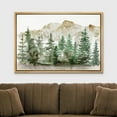 thumbnail image 3 of IDEA4WALL Framed Canvas Wall Art Woodland Nursery Decor Watercolor Mountain Forest Landscape Nature Wilderness Modern Rustic Scenic Print for Living Room, Bedroom, Office - 24"x36" Natural, 3 of 5